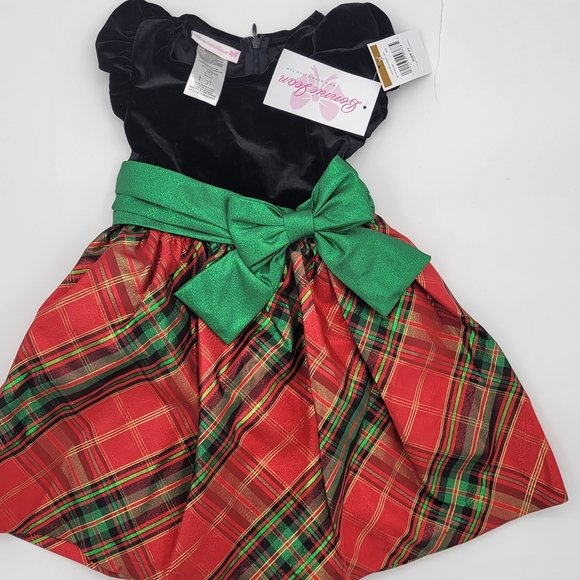 Bonnie Jean holidays dress sz 3T and Otter Momo black shoe sz 12 - Picture 5 of 6